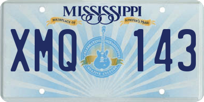 MS license plate XMQ143