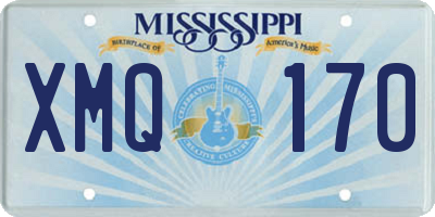 MS license plate XMQ170