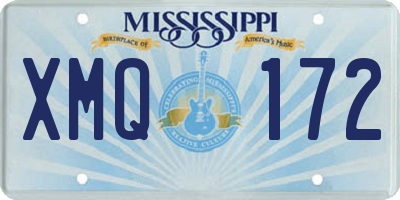 MS license plate XMQ172