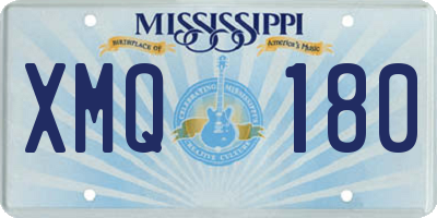 MS license plate XMQ180
