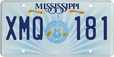 MS license plate XMQ181