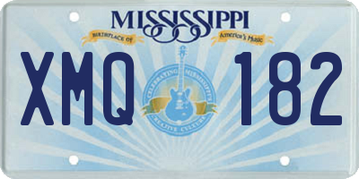 MS license plate XMQ182