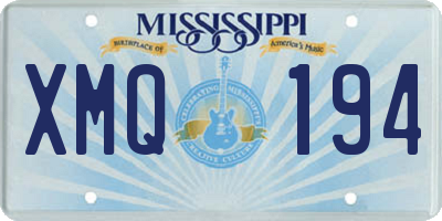 MS license plate XMQ194