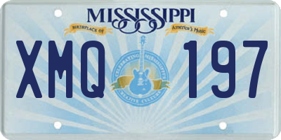 MS license plate XMQ197