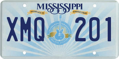 MS license plate XMQ201