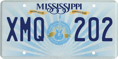MS license plate XMQ202