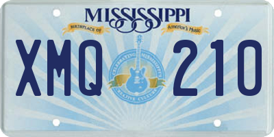 MS license plate XMQ210