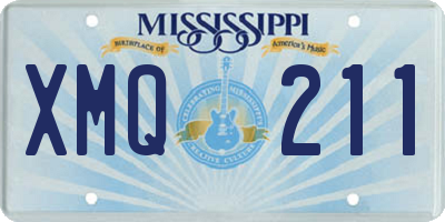 MS license plate XMQ211