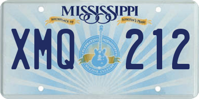 MS license plate XMQ212