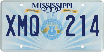 MS license plate XMQ214
