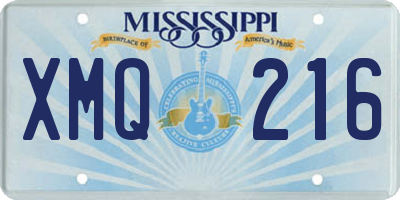 MS license plate XMQ216