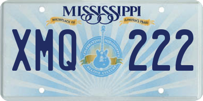 MS license plate XMQ222