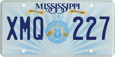 MS license plate XMQ227