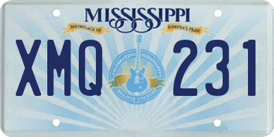 MS license plate XMQ231