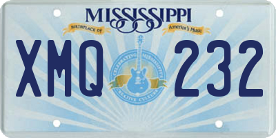 MS license plate XMQ232