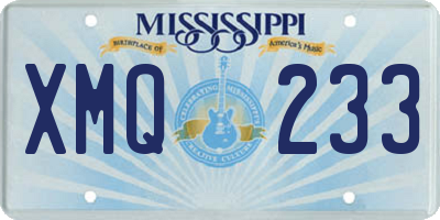 MS license plate XMQ233