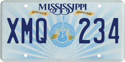 MS license plate XMQ234