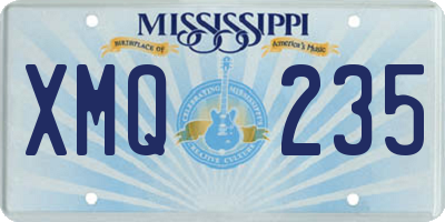 MS license plate XMQ235