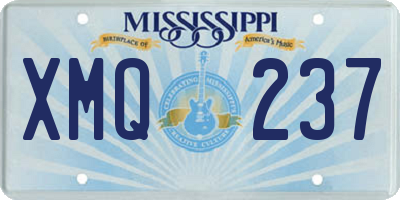 MS license plate XMQ237