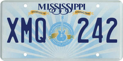 MS license plate XMQ242
