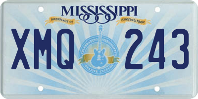 MS license plate XMQ243