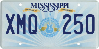 MS license plate XMQ250