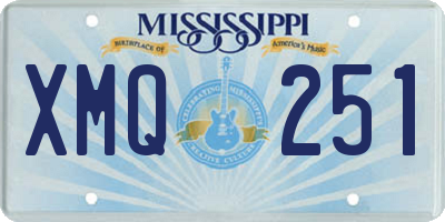 MS license plate XMQ251
