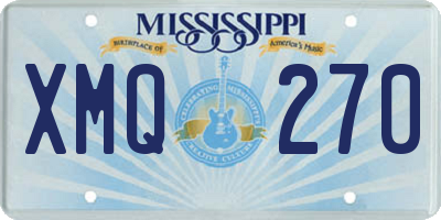 MS license plate XMQ270