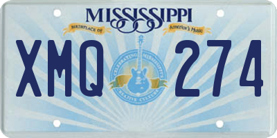 MS license plate XMQ274