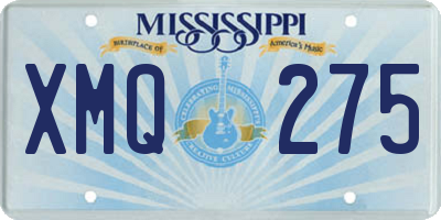 MS license plate XMQ275
