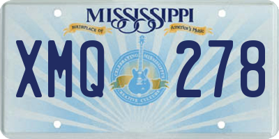 MS license plate XMQ278