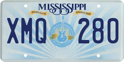 MS license plate XMQ280