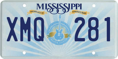 MS license plate XMQ281