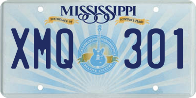 MS license plate XMQ301