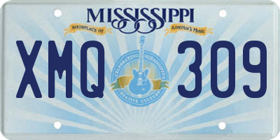 MS license plate XMQ309