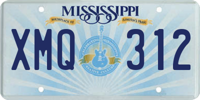 MS license plate XMQ312