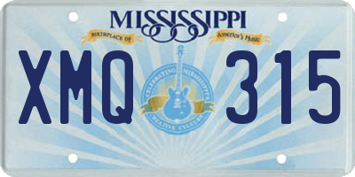 MS license plate XMQ315