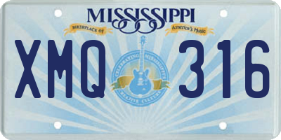 MS license plate XMQ316