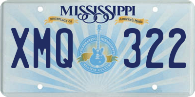 MS license plate XMQ322