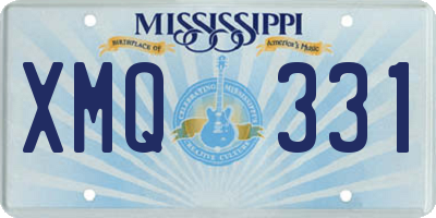 MS license plate XMQ331
