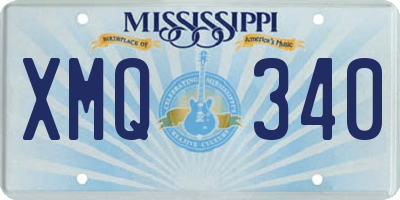 MS license plate XMQ340