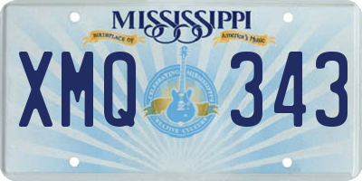 MS license plate XMQ343