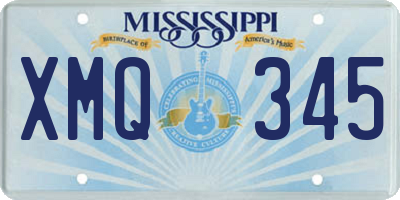 MS license plate XMQ345