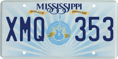 MS license plate XMQ353