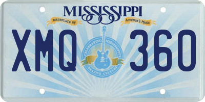 MS license plate XMQ360