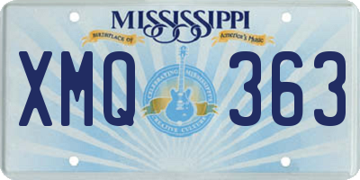 MS license plate XMQ363