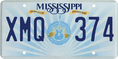 MS license plate XMQ374