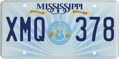 MS license plate XMQ378