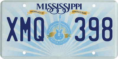 MS license plate XMQ398