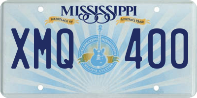 MS license plate XMQ400